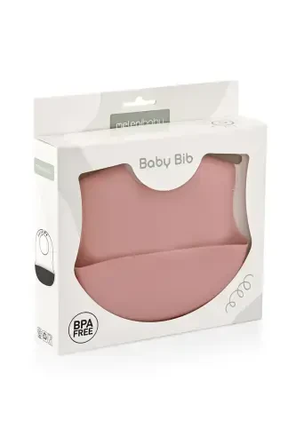 Mega Boy Silikon Mama Önlüğü - Çift Kilitli Ayarlanabilir Bebek Mama Önlüğü - Pembe - 7
