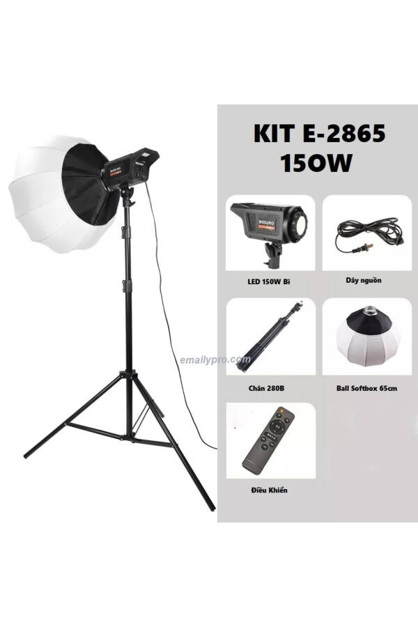 Mega Lux Photo Studio LED Continuous Video Light 65cm Bowens Lantern Style Softbox + 2.1m Tripod - 8