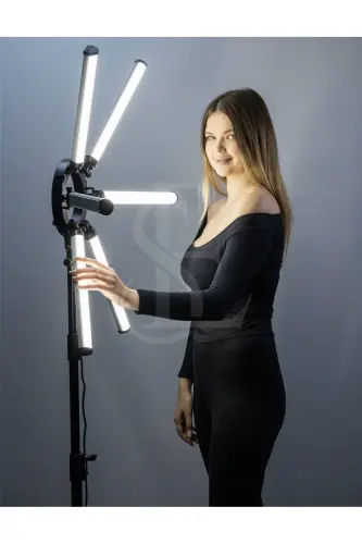 Mega Max Fotoğrafçılık Led Halka Işık 120 W Multimedya Video Lambası Tripodlu Telefon Kamera Youtube-MEGA MAX - 1