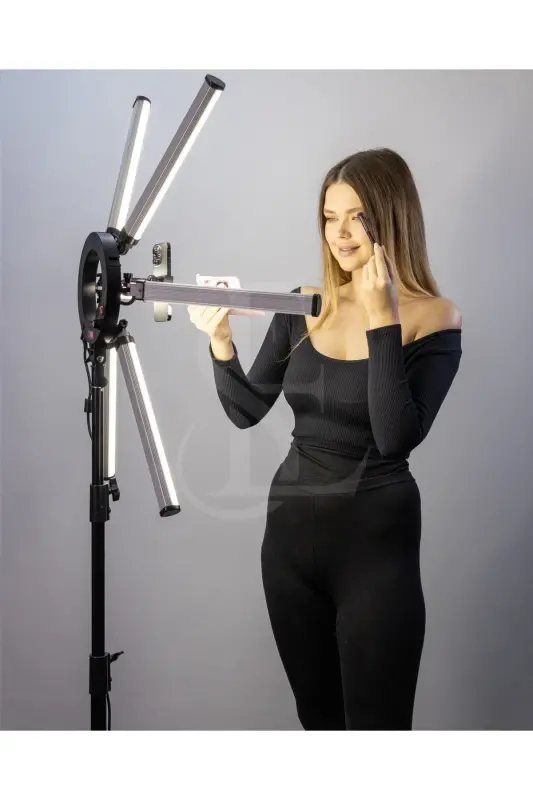Mega Max Fotoğrafçılık Led Halka Işık 120 W Multimedya Video Lambası Tripodlu Telefon Kamera Youtube-MEGA MAX - 3