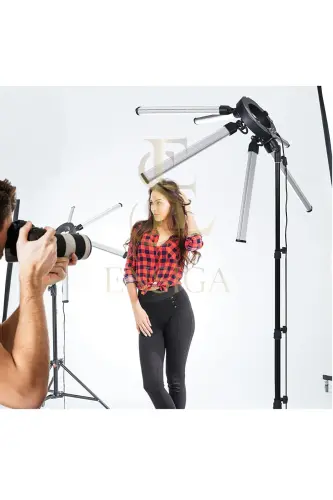 Mega Max Fotoğrafçılık Led Halka Işık 120 W Multimedya Video Lambası Tripodlu Telefon Kamera Youtube-MEGA MAX - 4