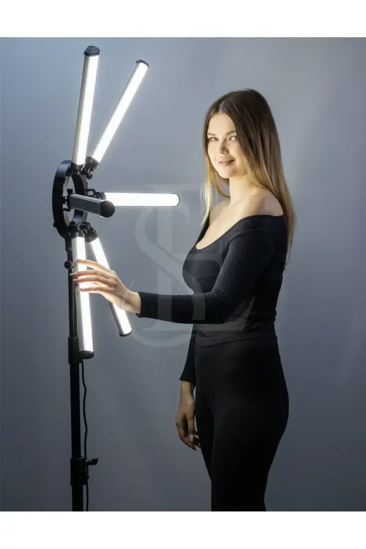 Mega Max Fotoğrafçılık Led Halka Işık 120 W Multimedya Video Lambası Tripodlu Telefon Kamera Youtube - MEGA MAX - 2