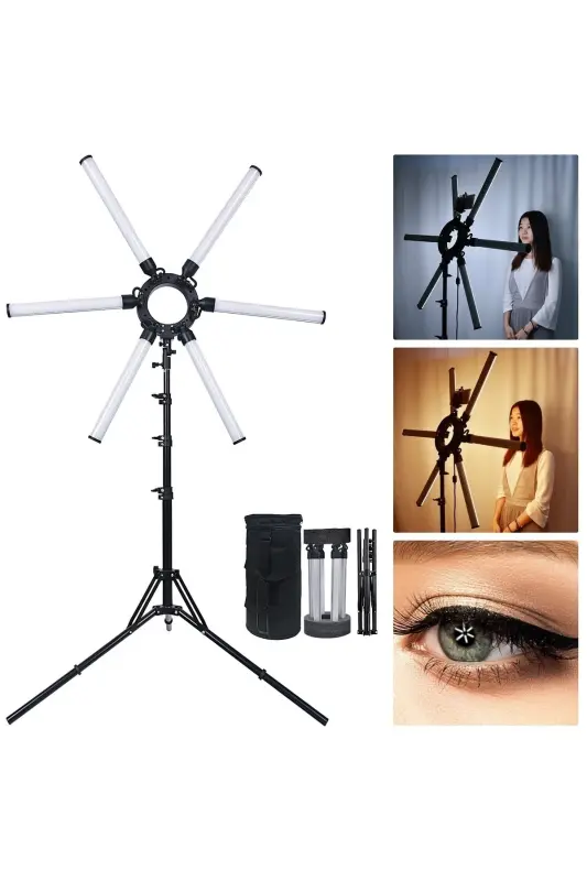 Mega Max Fotoğrafçılık Led Halka Işık 120 W Multimedya Video Lambası Tripodlu Telefon Kamera Youtube - MEGA MAX - 3