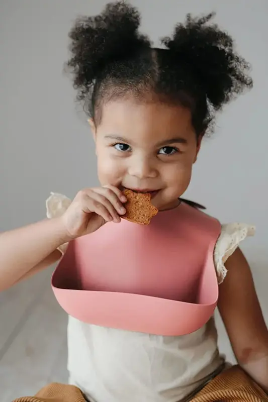 Mega Size Silicone Bib - Dual Lock Adjustable Baby Bib - Pink - 3