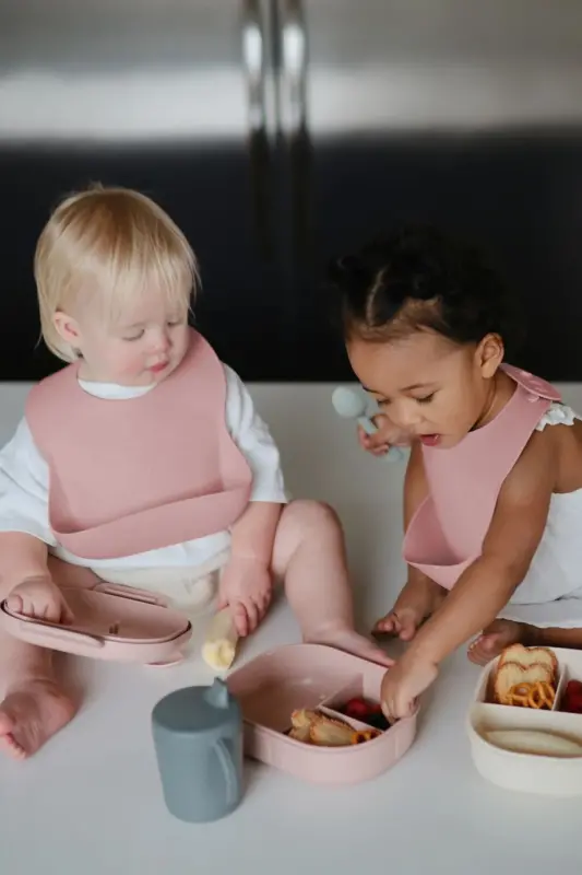 Mega Size Silicone Bib - Dual Lock Adjustable Baby Bib - Pink - 5