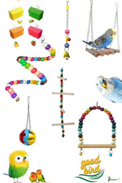 Mega Swing Toy Set for Parrots and Budgies 6 Pack (FRUIT CHEW STONES) - 3