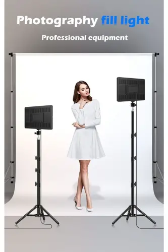 Megalux Profesyonel Fotoğraf Ve Video Için Çekim Işığı Ring Lıght Stüdyo 10 Inç +2,1 Metre Tripod-KARE 12 SİYAH - EN SİGA (1)