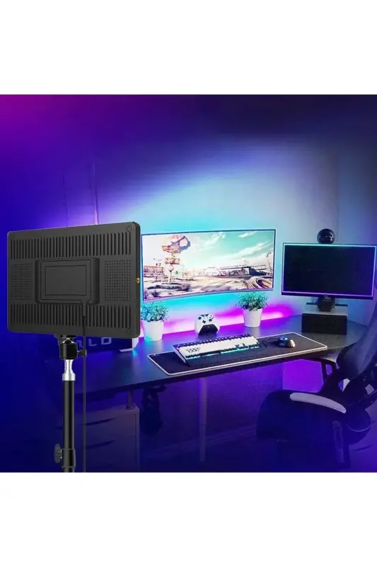 Megalux Profesyonel Fotoğraf Ve Video Için Çekim Işığı Ring Lıght Stüdyo 10 Inç +2,1 Metre Tripod-KARE 12 SİYAH - 6