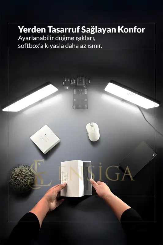 Megalux Profesyonel Fotoğraf Ve Video Için Çekim Işığı Ring Lıght Stüdyo 10 Inç +2,1 Metre Tripod-KARE SİYAH 10 - 7