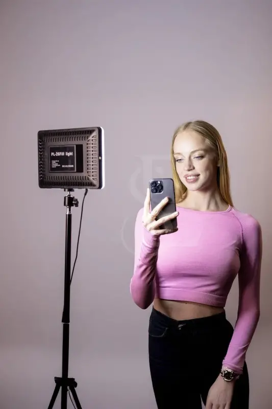 Megalux Profesyonel Fotoğraf Ve Video Için Çekim Işığı Ring Lıght Stüdyo 10 Inç +2,1 Metre Tripod - KARE SİYAH 10 - 5