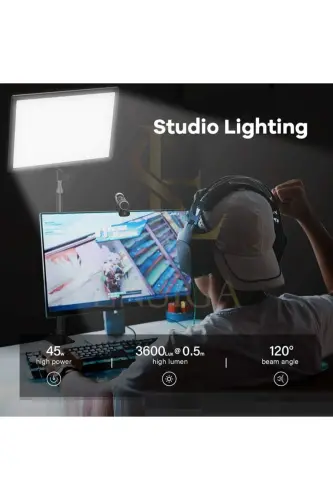 Megalux Profesyonel Fotoğraf Ve Video Için Çekim Işığı Ring Lıght Stüdyo 12 Inç +2,1 Metre Tripod-KARE SİYAH 14 