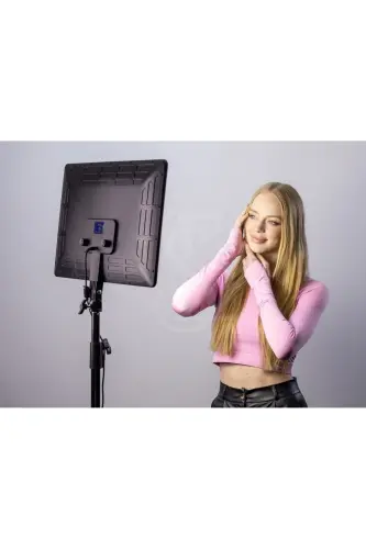 Megalux Profesyonel Fotoğraf Ve Video Için Çekim Işığı Ring Lıght Stüdyo 18 Inç +2,1 Metre Tripod - KARE SİYAH 18 - EN SİGA (1)