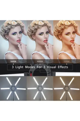 Megalux Yıldız Led Profesyonel Fotoğraf Video Youtuber Tiktoker Fenomen Çekim Sütüdyo Işığı-YILDIZ LED - 7