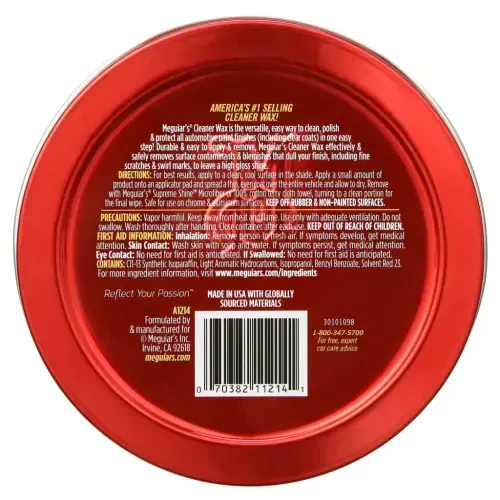 Meguiar's Cleaner Wax - Пастообразный воск очищает, придает блеск и защищает за один простой шаг - A1214, 11 унций - 8
