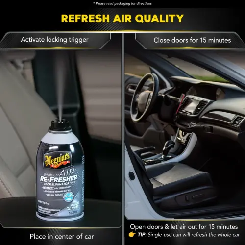 Meguiar's G181302 Whole Car Air Re-Fresher Odor Eliminator Mist, Black Chrome Scent, 2 oz - 1