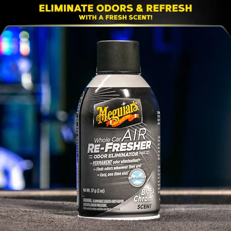 Meguiar's G181302 Whole Car Air Re-Fresher Odor Eliminator Mist, Black Chrome Scent, 2 oz - 3