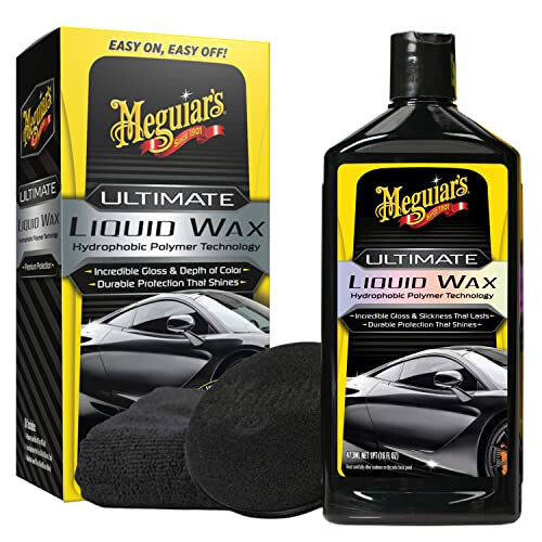 Meguiar's G210516 Ultimate Suyuq Mum, Chidamli Yaltirashni Ta'minlovchi, Ro'mol va Yostiqcha Kirilgan - 16 Oz Shisha - 1