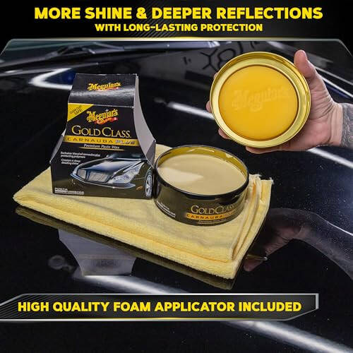 Meguiar's G7014J Gold Class Carnauba Plus Премиальная паста для воска, создает глубокий ослепительный блеск - 11 унций - 4