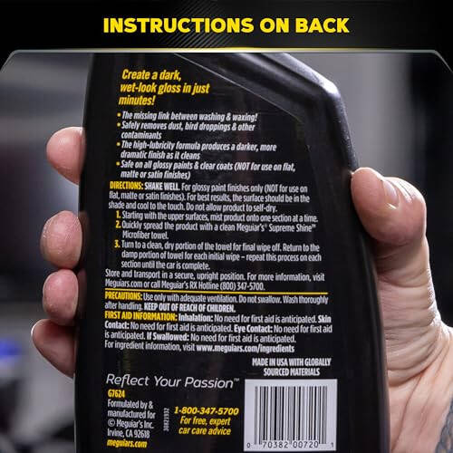 Meguiar's Gold Class High Gloss Premium Quik Detailer, High Lubricity Automotive Quick Detailer Spray that Preserves Wax and Leaves a Deep Dark Shine, 24 Oz Spray Bottle - 5