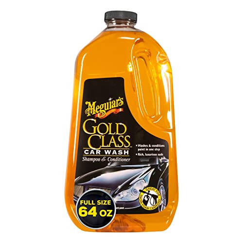 Meguiar's Gold Class Araba Yıkama - Köpük Tabancası veya Kova Yıkama ile Profesyonel Sonuçlar Elde Edin - Tüm Boya Türleri İçin Güvenli Temiz ve Parlak Bir Sonuç Elde Edin - 64 Oz - 1