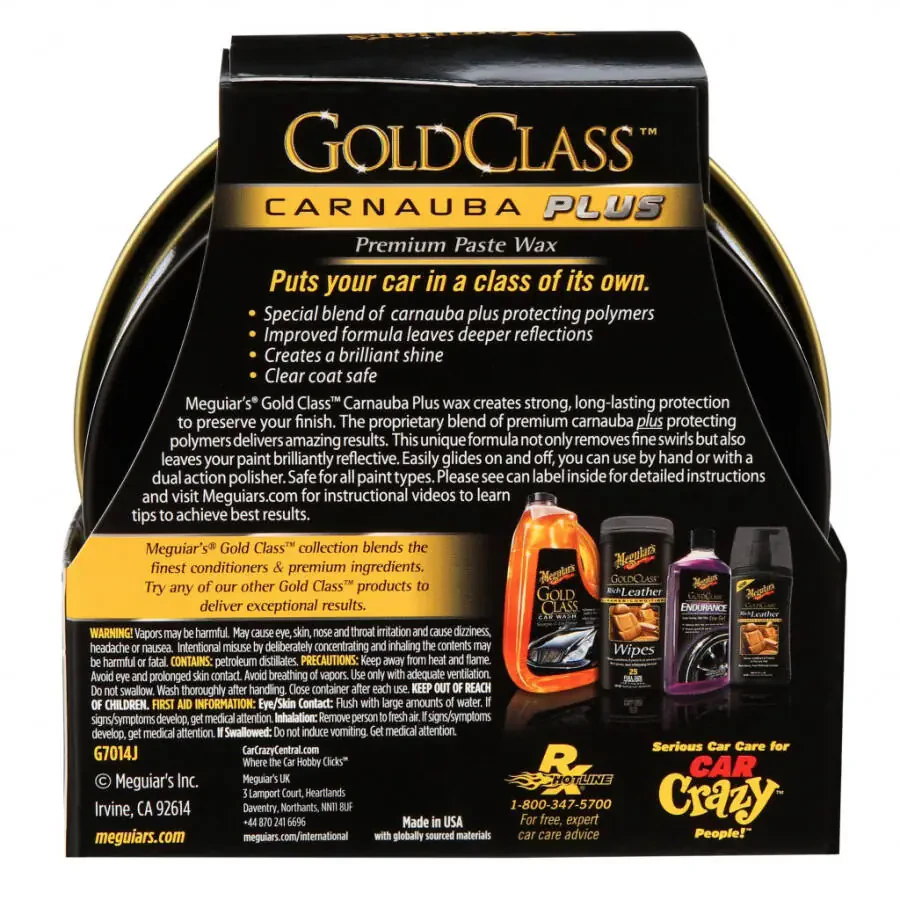 Meguiar's Gold Class Carnauba Plus Premium Paste Wax, G7014J, 11 oz - 10