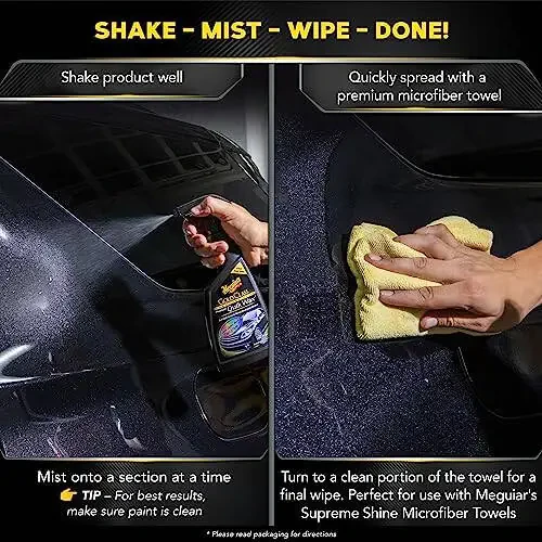 Meguiar's Gold Class Carnauba Plus Premium Quik Wax - Premium Spray Wax for a High Gloss Finish - Easy Application Carnauba Wax - 16 Oz - 3