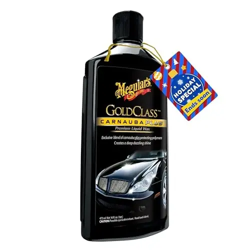 Meguiar's Gold Class Carnauba Plus Premium Suyuq Mum Komplekti, Toza Karnauba Mum Aralashmasi va Professional Kabi Himoyalangan Yaltiroq Bo'yoqlarni Saqlash uchun Ko'pikli Applikator Prokladkasi bo'lgan Avtomobilni Detallash Komplekti, 16 Oz Shisha - 1
