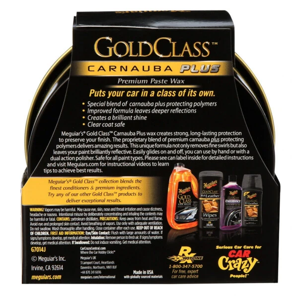 Meguiar's Gold Class Karnauba Plus Premium Polirol Pastasi, G7014J, 11 untsiya - 10
