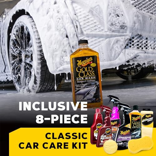 Meguiar's Klasik Yıkama ve Cila Seti, Araba Yıkama Sabunu ve Cila ile Araba Temizleme Seti, Ayrıntılı Sprey, İç Temizleyici, Lastik Temizleyici ve Daha Fazlası Gibi Diğer Araba Temizleme Ürünlerini İçerir - 2