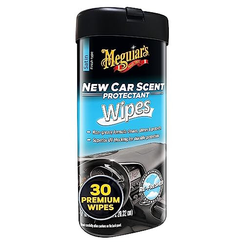 Meguiar's New Car Scent Protectant Wipes - Easy to Use Car Wipes that Protect and Freshen Your Car's Interior - Ideal for Car Detailing & Maintenance - 30 Ct - 1