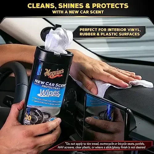 Meguiar's New Car Scent Protectant Wipes - Easy to Use Car Wipes that Protect and Freshen Your Car's Interior - Ideal for Car Detailing & Maintenance - 30 Ct - Meguiar's (1)