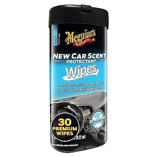 Meguiar's New Car Scent Protectant Wipes - Easy to Use Wipes that Protect and Freshen Your Interior - Ideal for Car Detailing & Maintenance - 30 Ct (Pack of 6) - MEGUIAR'S