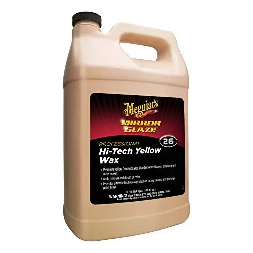 Meguiar's Professional Hi-Tech Yellow Wax M2601 - Pro Yellow Carnauba Wax with a Deep Gloss & Shine and a Long-Lasting Protection, Easy to Use Liquid Wax with Professional Results, 1 Gal, 128 Oz - MEGUIAR'S (1)