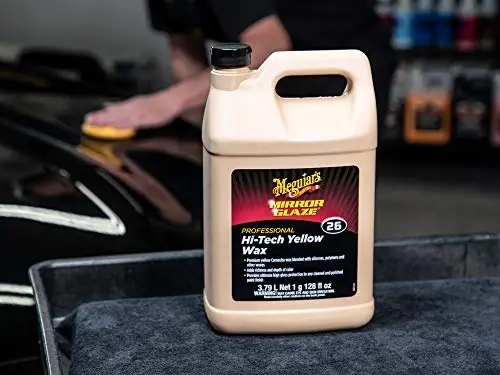 Meguiar's Professional Hi-Tech Yellow Wax M2601 - Pro Yellow Carnauba Wax with a Deep Gloss & Shine and a Long-Lasting Protection, Easy to Use Liquid Wax with Professional Results, 1 Gal, 128 Oz - 4