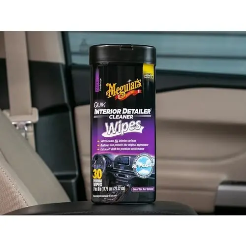Meguiar's Quik Interior Detailer Wipes, 25 Wipes | Non-Greasy Formula Cleans & Protects All Interior Surfaces, Easy Cleaning & Detailer, All Surface Car Wipe with UV Protection - 3