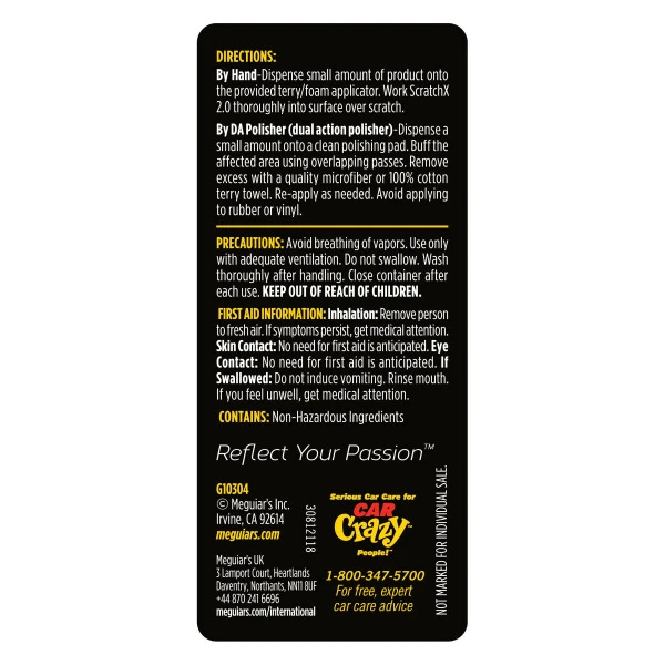 Meguiar's Quik Scratch Eraser Kit, Car Care Kit with ScratchX, Drill-Mounted Pad, and Microfiber Towel, Multi-color - 8