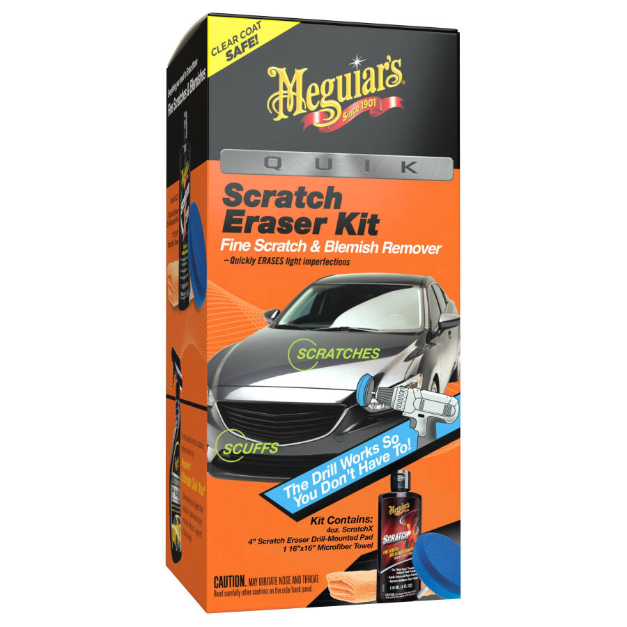 Meguiar's Quik Scratch Eraser Kit, ScratchX, burgʻulash moslamali yostiqcha va mikrofiber sochiq bilan avtomobilga parvarishlash toʻplami, koʻp rangli - 2