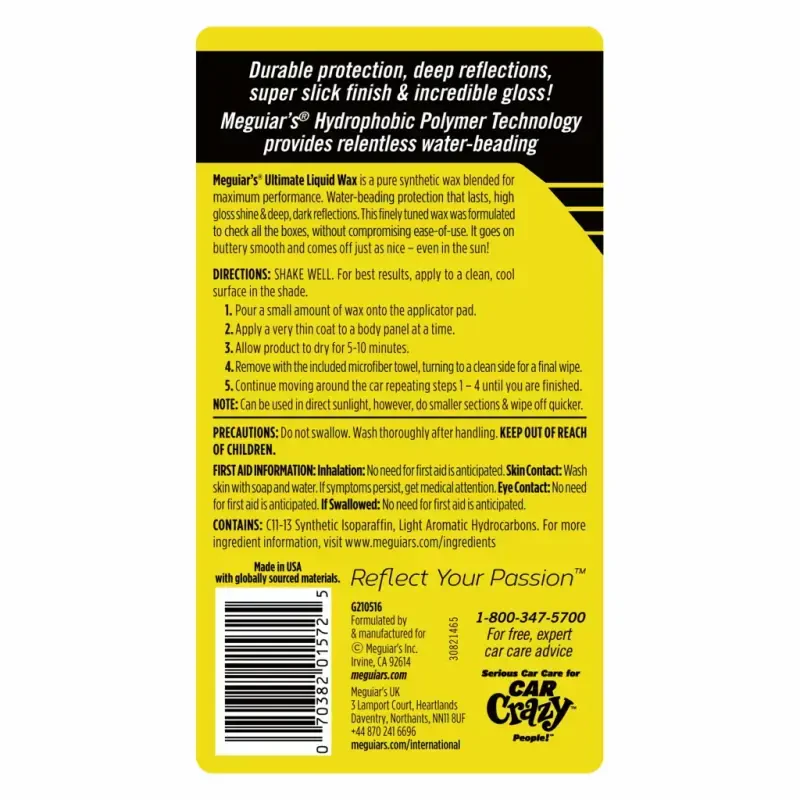 Meguiar's Ultimate Liquid Wax Long-Lasting Easy to Use Synthetic Wax, G210516, 16 oz - 3