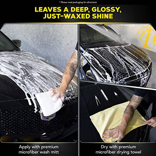 Meguiar's Ultimate Wash and Wax, Araba Yıkama ve Cila, Tek Aşamada Temizler ve Parlatır, Yıkama, Parlatma ve Gelişmiş pH Nötr Araba Boya Temizleyici ile Koruma, 1 Galon - 5