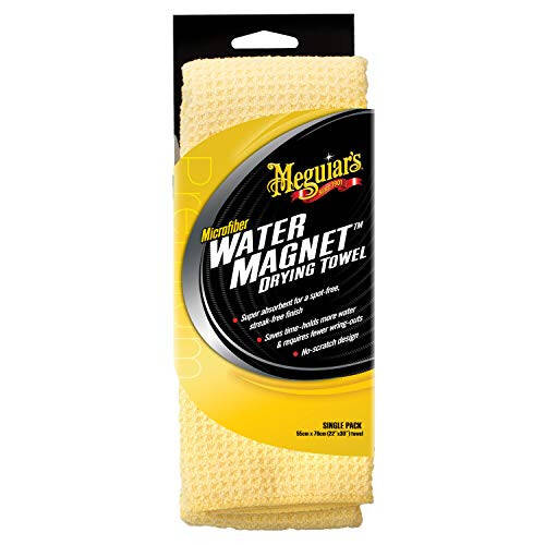 Meguiar's Water Magnet Microfiber Drying Towel - Premium Car Drying Towel That's Super Plush, Water Absorbent & Scratch-Free - 1 Pack, Yellow - 1