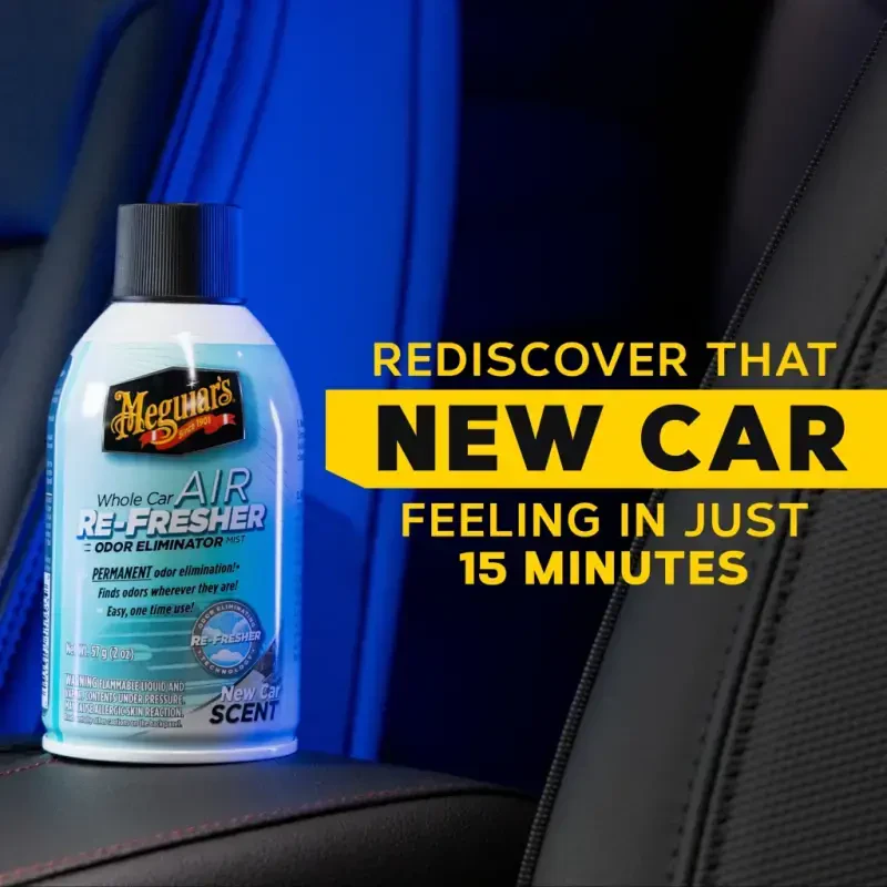 Meguiar's Whole Car Air Re-Fresher Odor Eliminator Mist, New Car Scent, G16402, 2 oz - 5