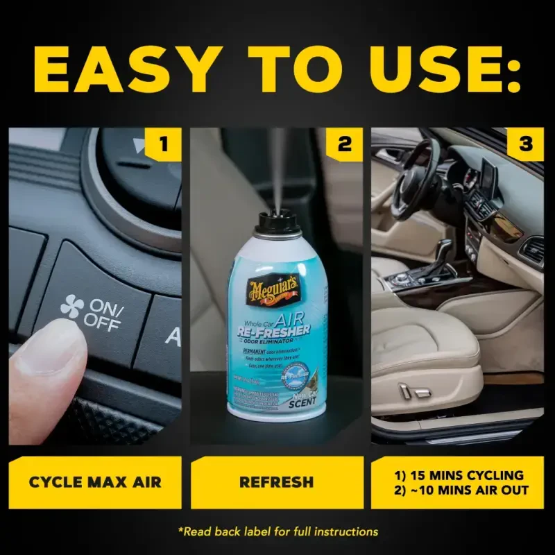 Meguiar's Whole Car Air Re-Fresher Odor Eliminator Mist, New Car Scent, G16402, 2 oz - 6
