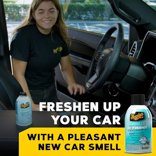 Meguiar's Whole Car Air Re-Fresher Odor Eliminator Mist - Новый аромат автомобиля, Аэрозоль - Средство для удаления запахов из автомобиля и освежитель воздуха для автомобиля, оставляющее аромат нового автомобиля - 2 унции - 2