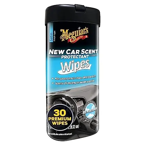 Meguiar's New Car Scent Protectant Wipes - Easy to Use Wipes that Protect and Freshen Your Interior - Ideal for Car Detailing & Maintenance - 30 Ct (Pack of 6) - 1