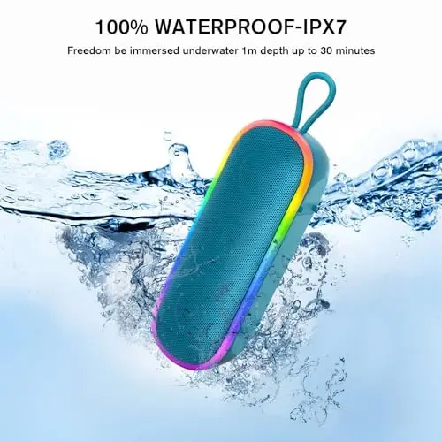 MEGUO Bluetooth Speakers,IPX7 Waterproof Speaker with 20W Powerful Sound,Portable Wireless Speakers with Extral Bass,for Beach Pool Camping Outdoors,Christmas/Birthday Gift for Men,Women,Friends - 4