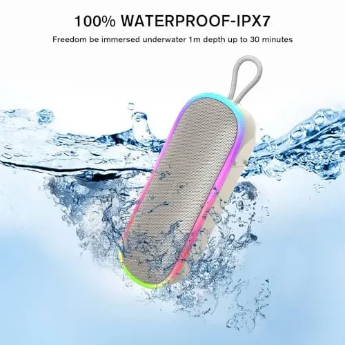 MEGUO Bluetooth Speakers,IPX7 Waterproof Speaker with 20W Powerful Sound,Portable Wireless Speakers with Extral Bass,for Beach Pool Camping Outdoors,Christmas/Birthday Gift for Men,Women,Friends - 4