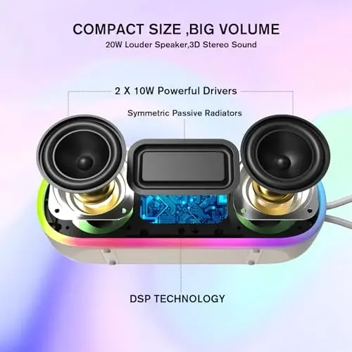 MEGUO Bluetooth Speakers,IPX7 Waterproof Speaker with 20W Powerful Sound,Portable Wireless Speakers with Extral Bass,for Beach Pool Camping Outdoors,Christmas/Birthday Gift for Men,Women,Friends - MODAZONE (1)