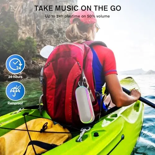 MEGUO Bluetooth Speakers,IPX7 Waterproof Speaker with 20W Powerful Sound,Portable Wireless Speakers with Extral Bass,for Beach Pool Camping Outdoors,Christmas/Birthday Gift for Men,Women,Friends - 5