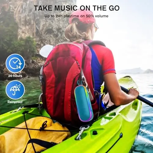 MEGUO Bluetooth Speakers,IPX7 Waterproof Speaker with 20W Powerful Sound,Portable Wireless Speakers with Extral Bass,for Beach Pool Camping Outdoors,Christmas/Birthday Gift for Men,Women,Friends - 5