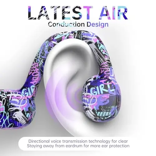Mehomeli Kids Headphones, Bluetooth 5.2 Air Conduction Open Ear Headphones, 85dB Volume Limiting, Stereo Sound with Mic, IPX5 Waterproof, 20H Playtime, Perfect for School and Outdoor-Deep Blue - MEHOMELI (1)